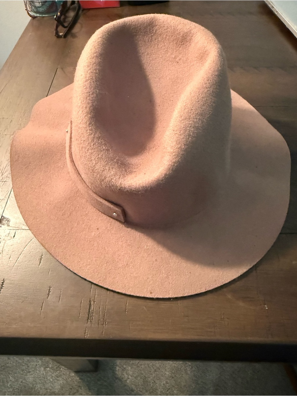 Anthropologie Blush Wide-Brim Felt Fedora